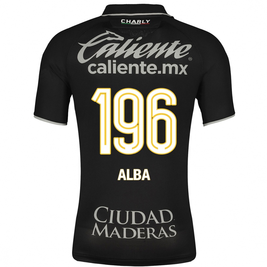 Niño Fútbol Camiseta Óscar Alba #196 Negro 2ª Equipación 2023/24 México