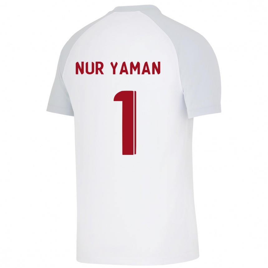 Niño Fútbol Camiseta Gamze Nur Yaman #1 Blanco 2ª Equipación 2023/24 México