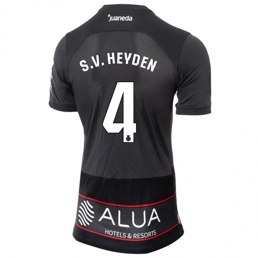 Niño Fútbol Camiseta Siebe Van Der Heyden #4 Negro 2ª Equipación 2023/24 México