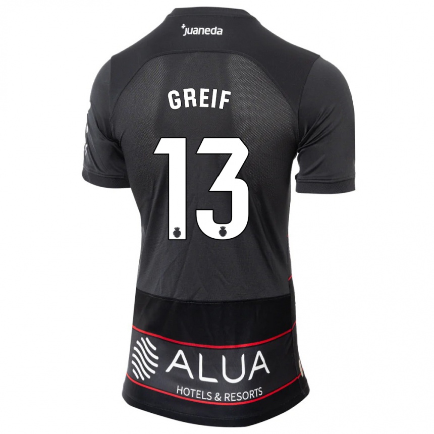 Niño Fútbol Camiseta Dominik Greif #13 Negro 2ª Equipación 2023/24 México