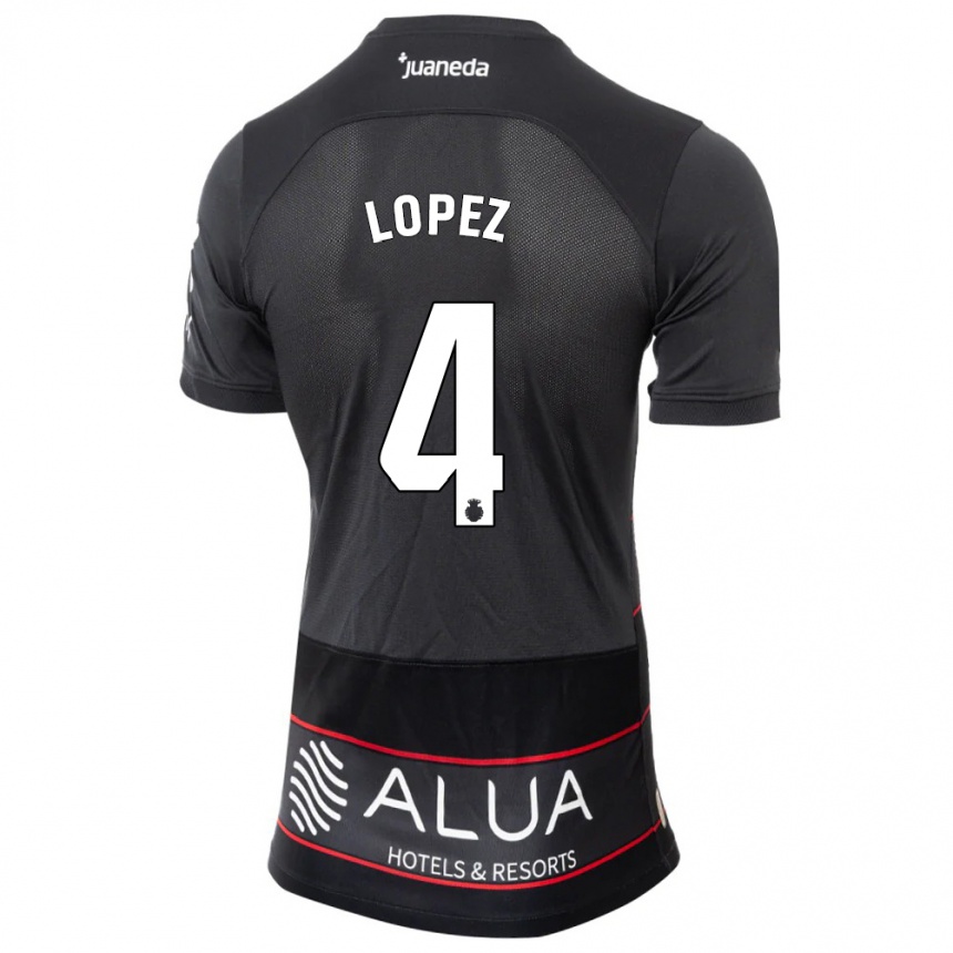 Niño Fútbol Camiseta David López #4 Negro 2ª Equipación 2023/24 México