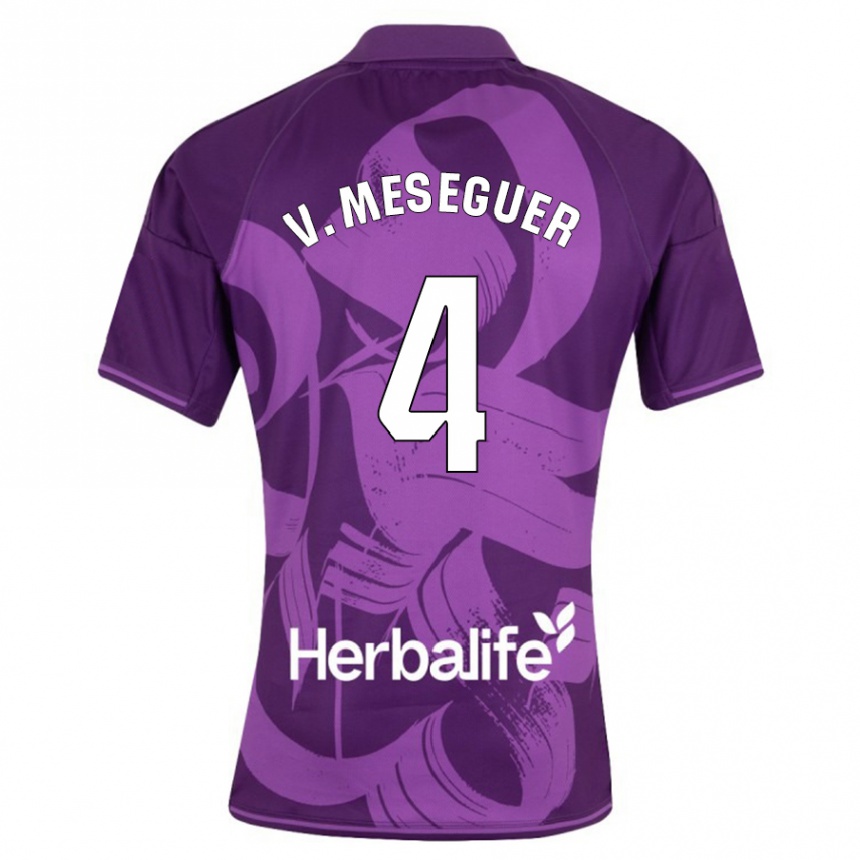 Niño Fútbol Camiseta Víctor Meseguer #4 Violeta 2ª Equipación 2023/24 México