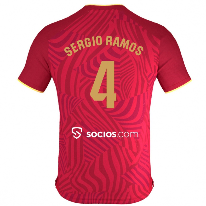 Niño Fútbol Camiseta Sergio Ramos #4 Rojo 2ª Equipación 2023/24 México