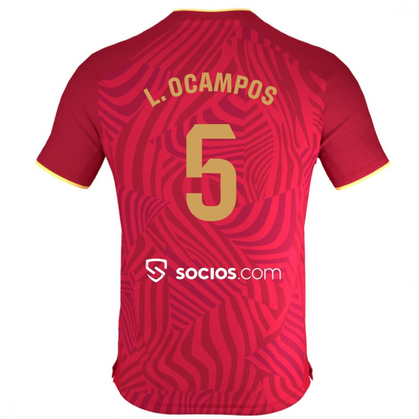 Niño Fútbol Camiseta Lucas Ocampos #5 Rojo 2ª Equipación 2023/24 México