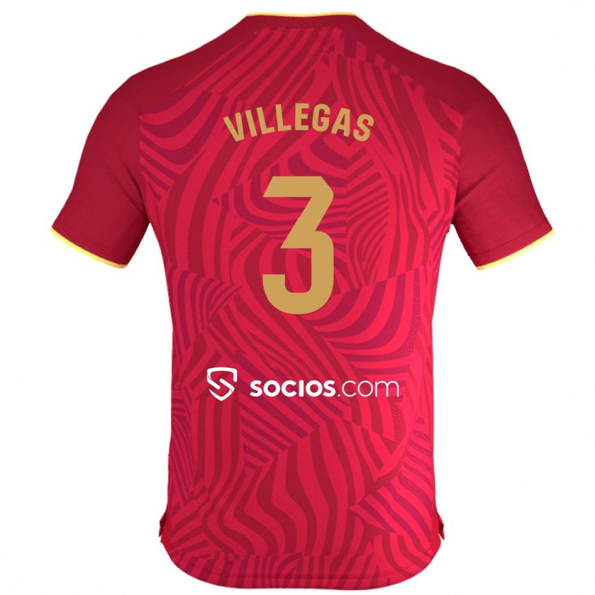 Niño Fútbol Camiseta Juancho Villegas #3 Rojo 2ª Equipación 2023/24 México