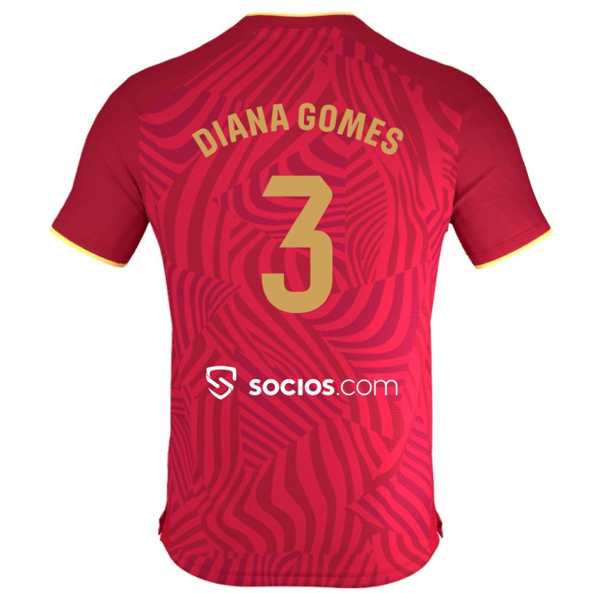 Niño Fútbol Camiseta Diana Catarina Ribeiro Gomes #3 Rojo 2ª Equipación 2023/24 México