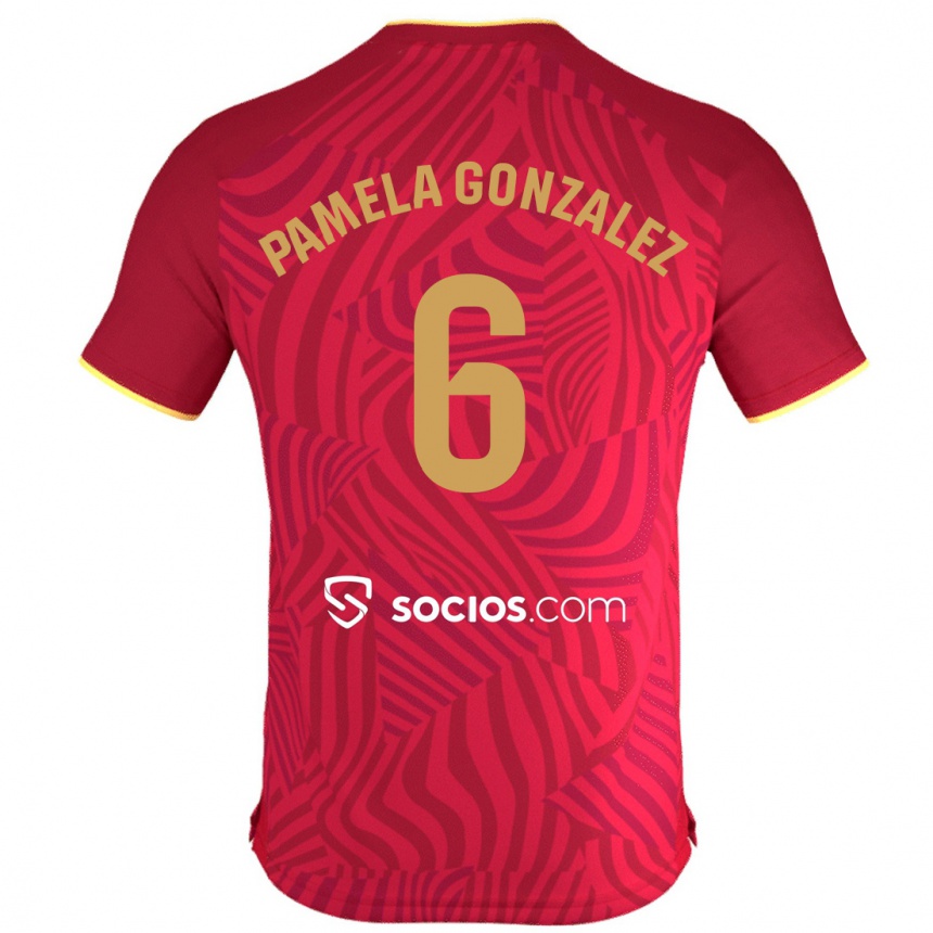 Niño Fútbol Camiseta Cinthia Pamela González Medina #6 Rojo 2ª Equipación 2023/24 México