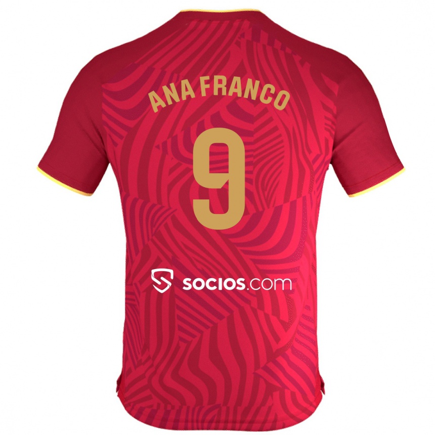 Niño Fútbol Camiseta Ana Franco De La Vega #9 Rojo 2ª Equipación 2023/24 México