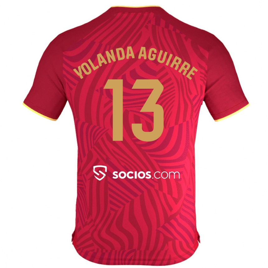 Niño Fútbol Camiseta Yolanda Aguirre Gutiérrez #13 Rojo 2ª Equipación 2023/24 México