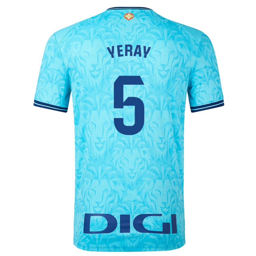 Niño Fútbol Camiseta Yeray Álvarez #5 Cielo Azul 2ª Equipación 2023/24 México