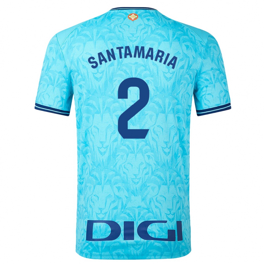 Niño Fútbol Camiseta Unai Santamaría #2 Cielo Azul 2ª Equipación 2023/24 México