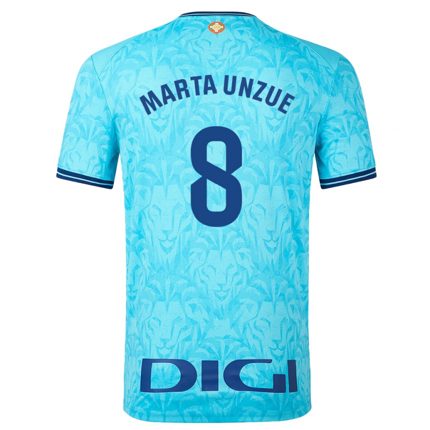 Niño Fútbol Camiseta Marta Unzué Urdániz #8 Cielo Azul 2ª Equipación 2023/24 México