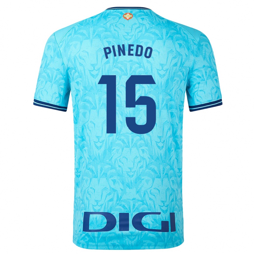 Niño Fútbol Camiseta Clara Pinedo Castresana #15 Cielo Azul 2ª Equipación 2023/24 México