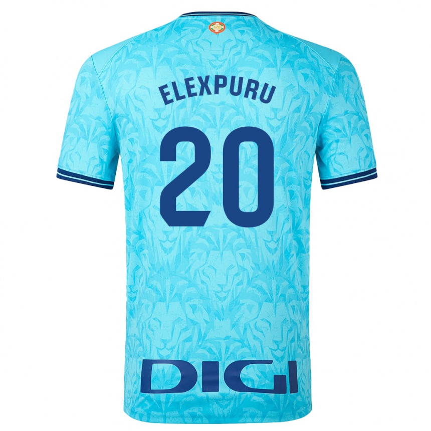 Niño Fútbol Camiseta Ane Elexpuru Añorga #20 Cielo Azul 2ª Equipación 2023/24 México