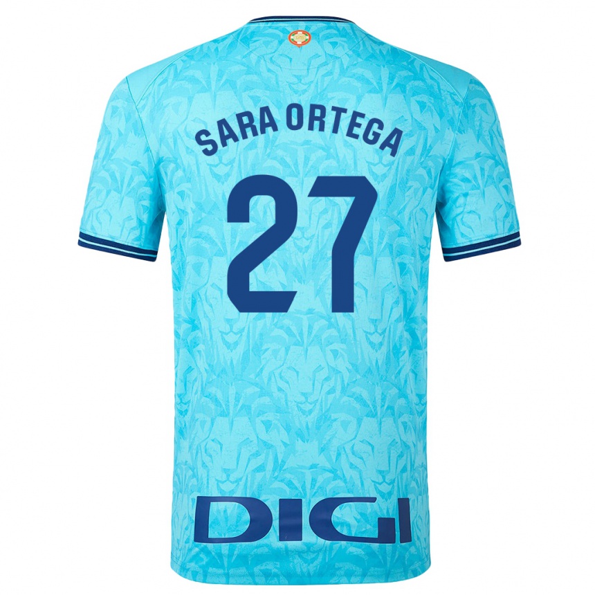 Niño Fútbol Camiseta Sara Ortega Ruiz #27 Cielo Azul 2ª Equipación 2023/24 México