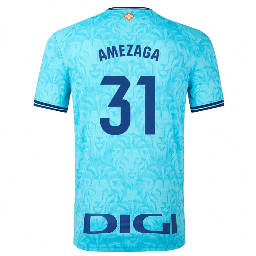 Niño Fútbol Camiseta Jone Amezaga #31 Cielo Azul 2ª Equipación 2023/24 México