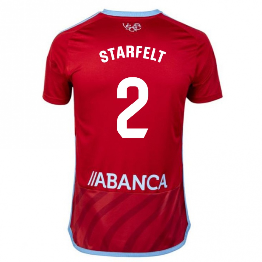 Niño Fútbol Camiseta Carl Starfelt #2 Rojo 2ª Equipación 2023/24 México