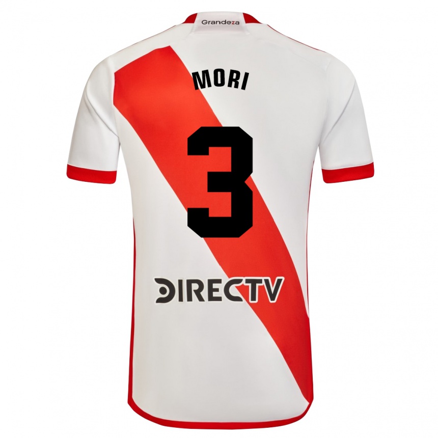 Hombre Fútbol Camiseta Ramiro Funes Mori #3 Blanco Rojo 1ª Equipación 2023/24 México