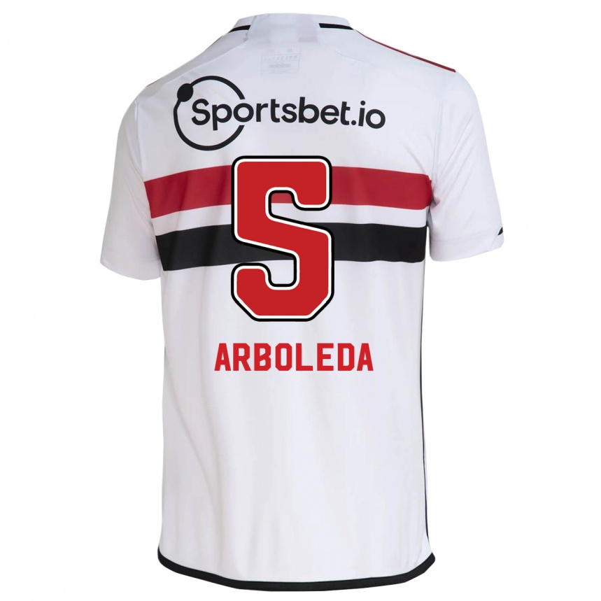 Hombre Fútbol Camiseta Robert Arboleda #5 Blanco 1ª Equipación 2023/24 México