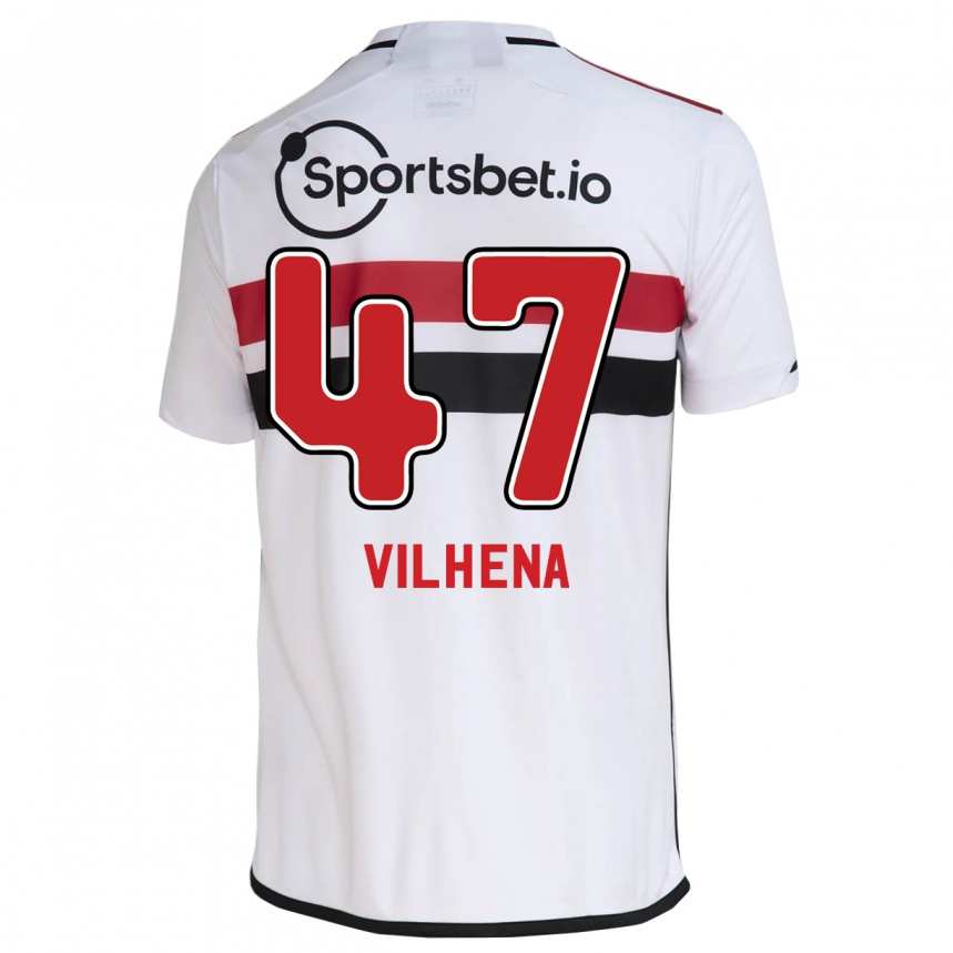 Hombre Fútbol Camiseta Pedro Vilhena #47 Blanco 1ª Equipación 2023/24 México
