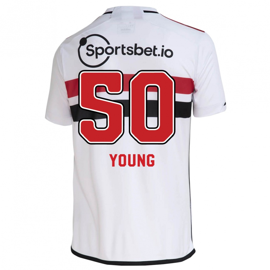 Hombre Fútbol Camiseta Young #50 Blanco 1ª Equipación 2023/24 México