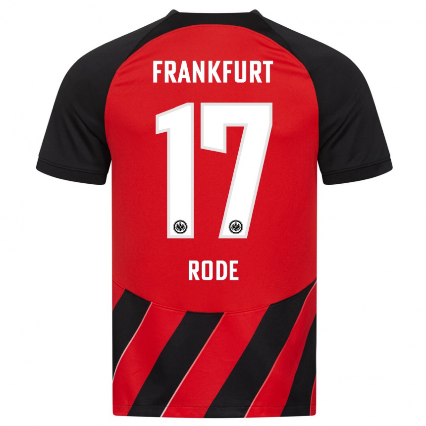 Hombre Fútbol Camiseta Sebastian Rode #17 Negro Rojo 1ª Equipación 2023/24 México