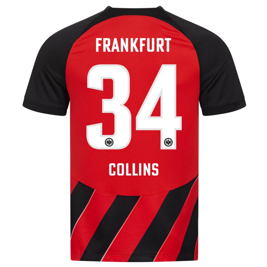 Hombre Fútbol Camiseta Nnamdi Collins #34 Negro Rojo 1ª Equipación 2023/24 México