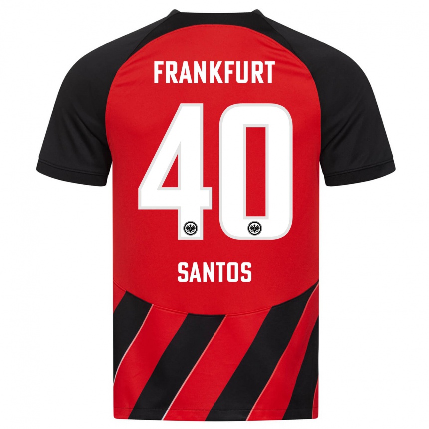 Hombre Fútbol Camiseta Kauã Santos #40 Negro Rojo 1ª Equipación 2023/24 México