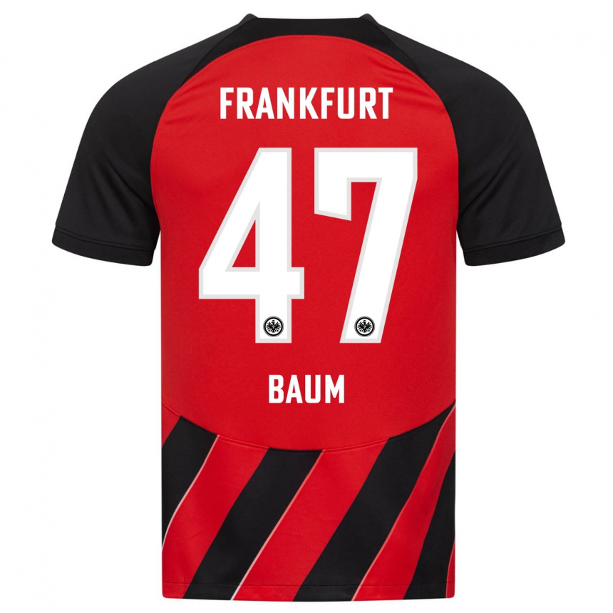 Hombre Fútbol Camiseta Elias Baum #47 Negro Rojo 1ª Equipación 2023/24 México