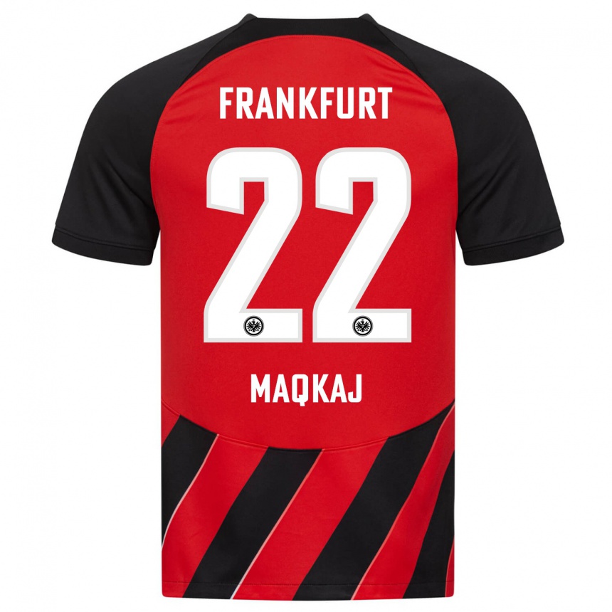 Hombre Fútbol Camiseta Dritan Maqkaj #22 Negro Rojo 1ª Equipación 2023/24 México