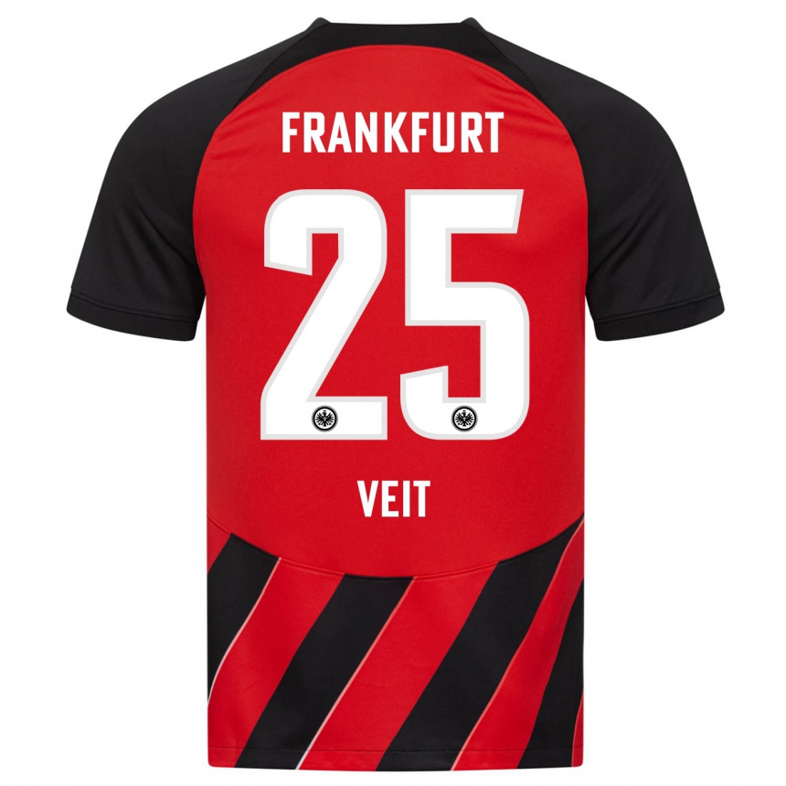 Hombre Fútbol Camiseta Jella Veit #25 Negro Rojo 1ª Equipación 2023/24 México