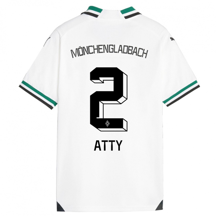 Hombre Fútbol Camiseta Yassir Atty #2 Blanco Verde 1ª Equipación 2023/24 México