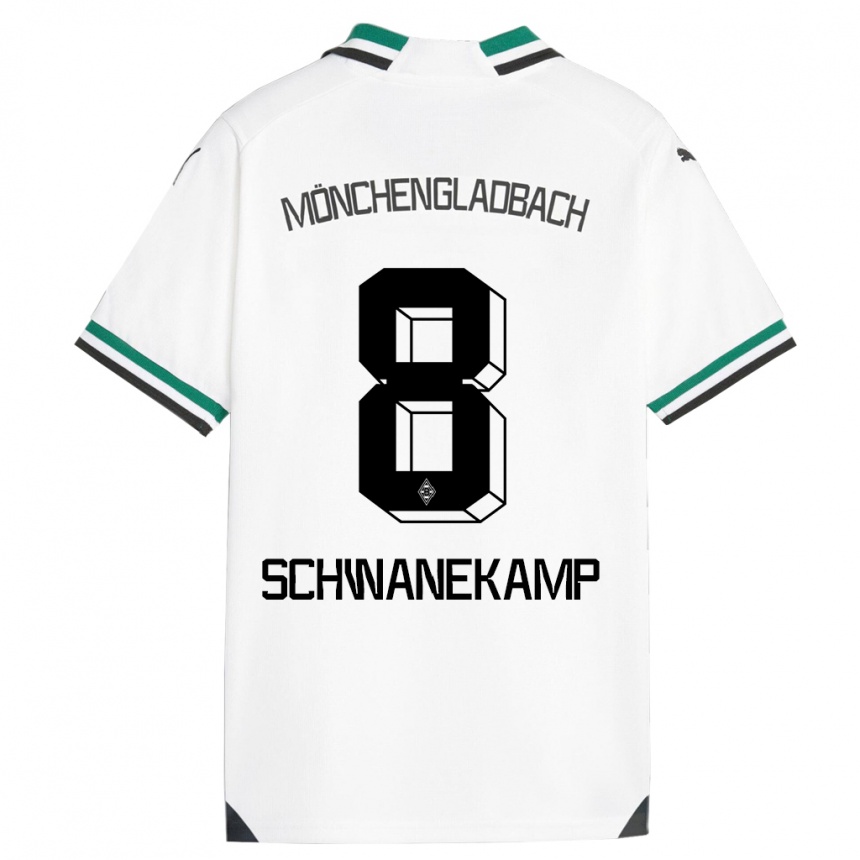 Hombre Fútbol Camiseta Jana Schwanekamp #8 Blanco Verde 1ª Equipación 2023/24 México