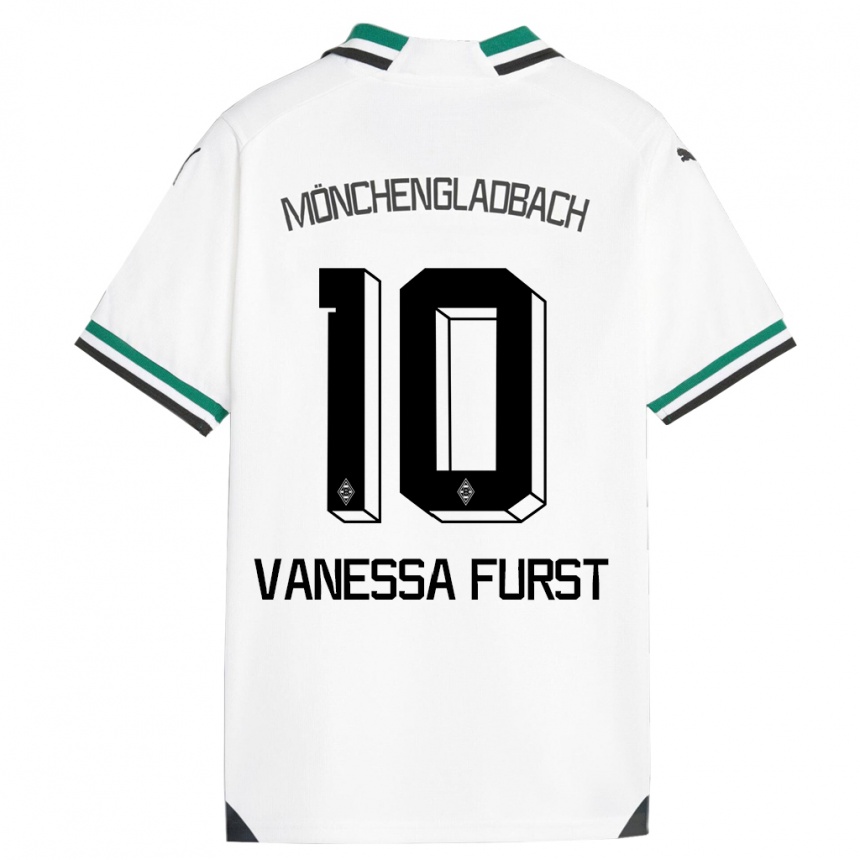 Hombre Fútbol Camiseta Vanessa Fürst #10 Blanco Verde 1ª Equipación 2023/24 México