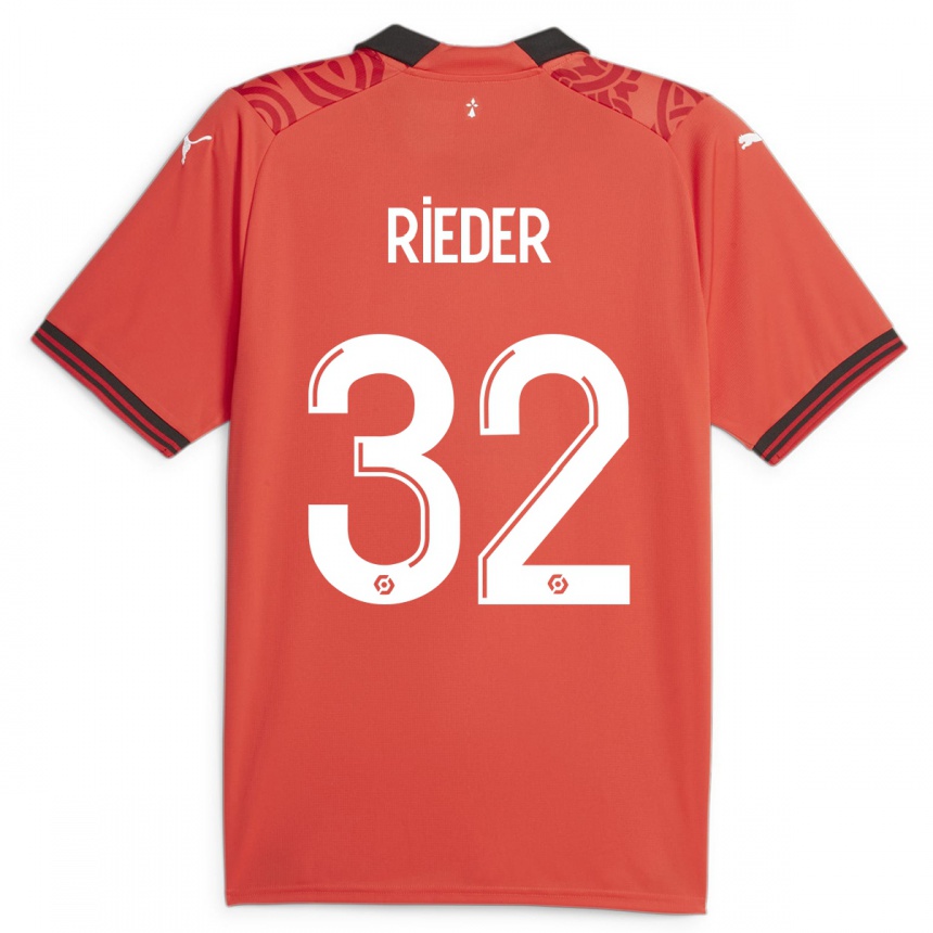 Hombre Fútbol Camiseta Fabian Rieder #32 Rojo 1ª Equipación 2023/24 México