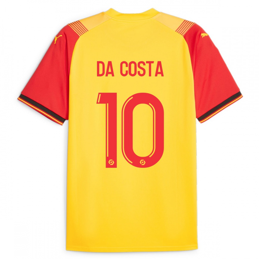 Hombre Fútbol Camiseta David Pereira Da Costa #10 Amarillo 1ª Equipación 2023/24 México