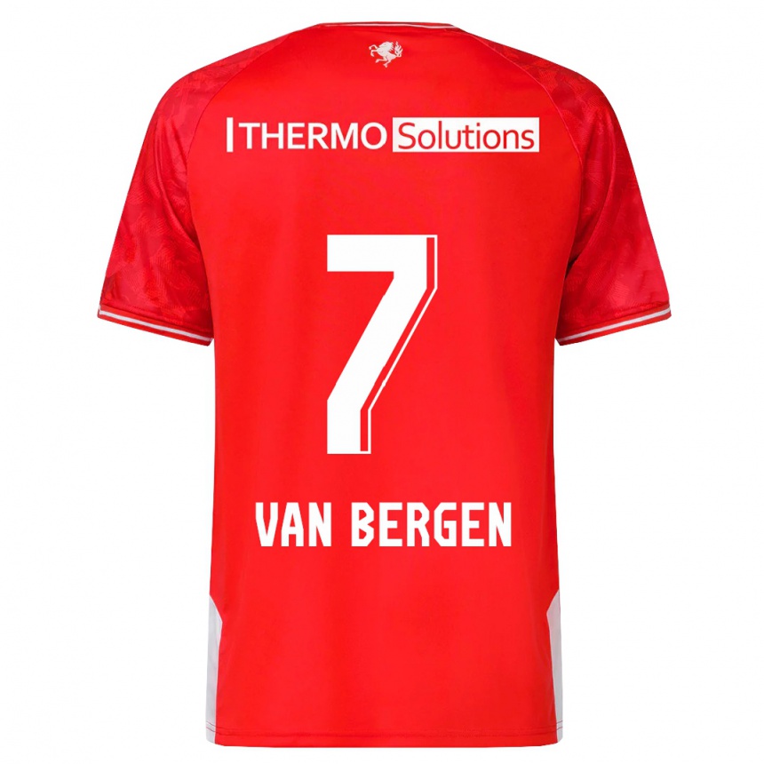 Hombre Fútbol Camiseta Mitchell Van Bergen #7 Rojo 1ª Equipación 2023/24 México