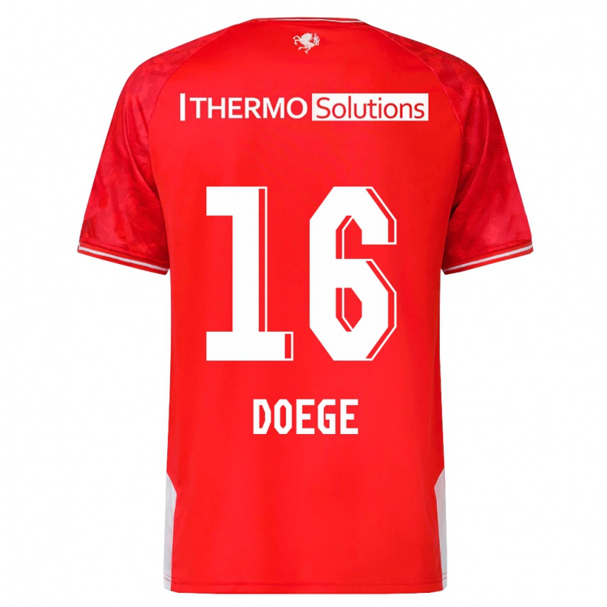 Hombre Fútbol Camiseta Leonie Doege #16 Rojo 1ª Equipación 2023/24 México