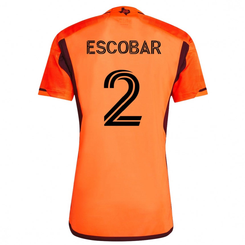 Hombre Fútbol Camiseta Franco Escobar #2 Naranja 1ª Equipación 2023/24 México