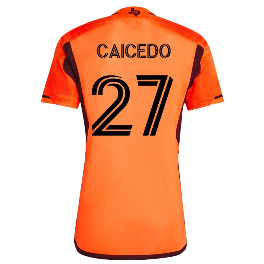 Hombre Fútbol Camiseta Luis Caicedo #27 Naranja 1ª Equipación 2023/24 México