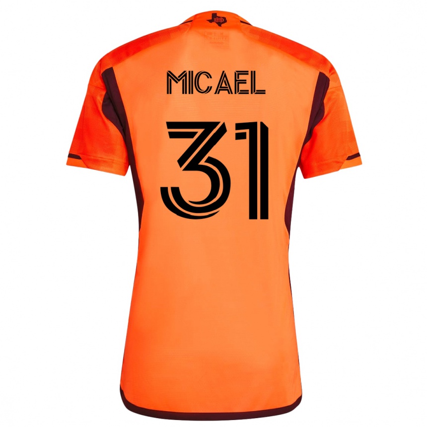 Hombre Fútbol Camiseta Micael #31 Naranja 1ª Equipación 2023/24 México