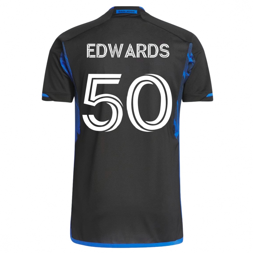 Hombre Fútbol Camiseta Aaron Edwards #50 Azul Negro 1ª Equipación 2023/24 México