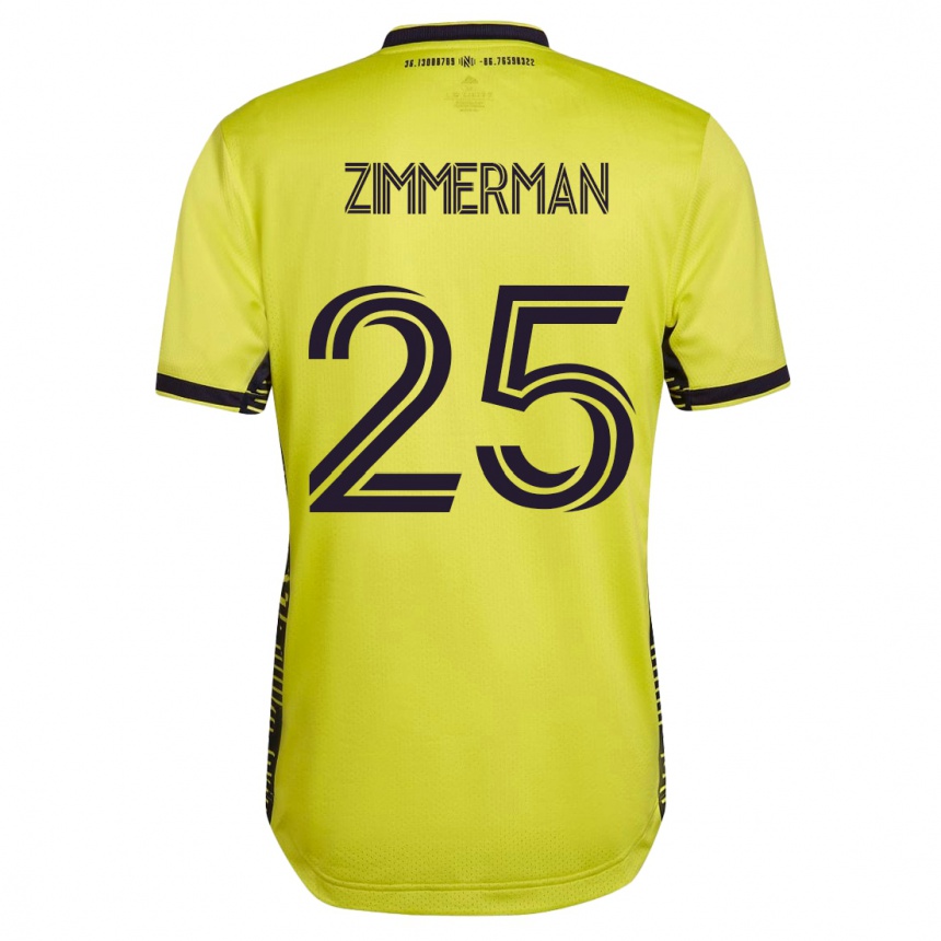 Hombre Fútbol Camiseta Walker Zimmerman #25 Amarillo 1ª Equipación 2023/24 México