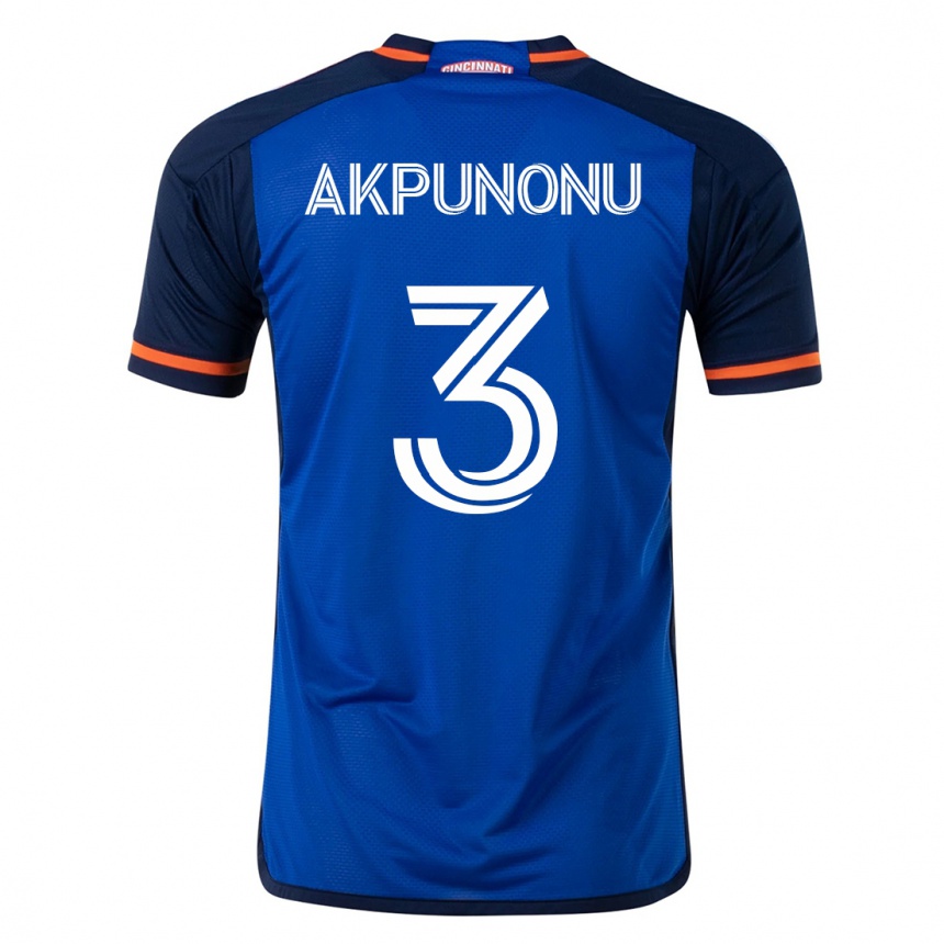 Hombre Fútbol Camiseta Joey Akpunonu #3 Azul 1ª Equipación 2023/24 México