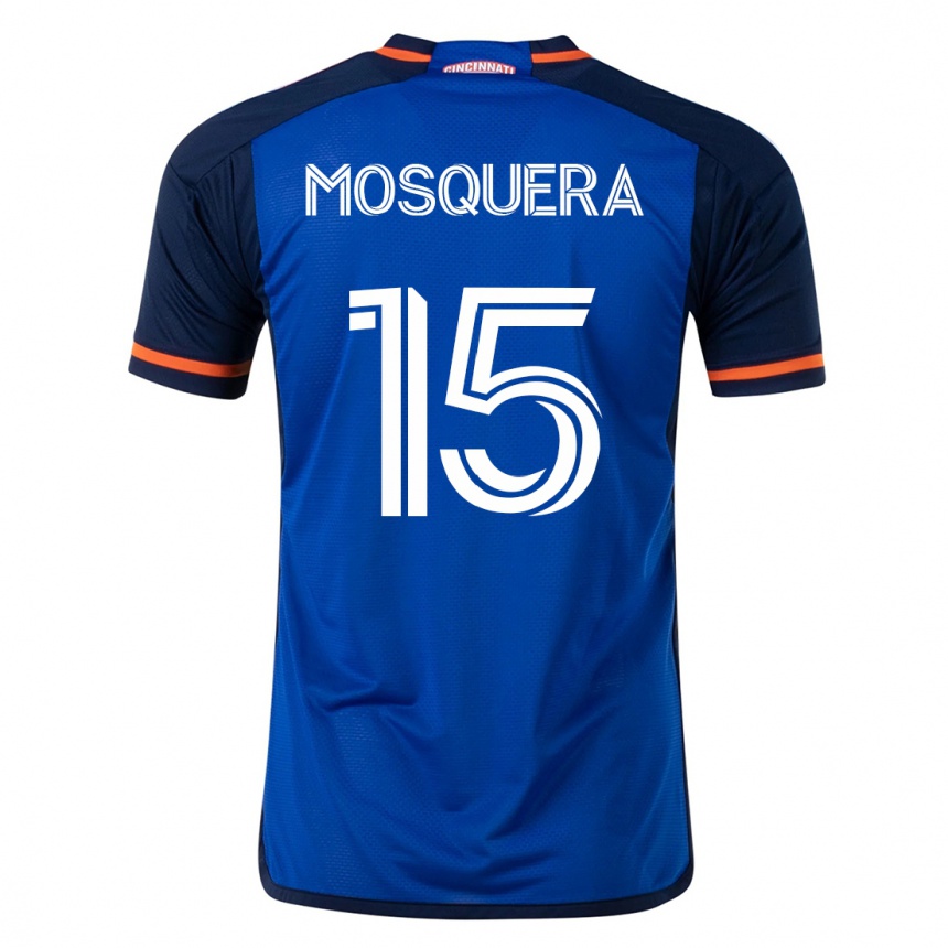 Hombre Fútbol Camiseta Yerson Mosquera #15 Azul 1ª Equipación 2023/24 México