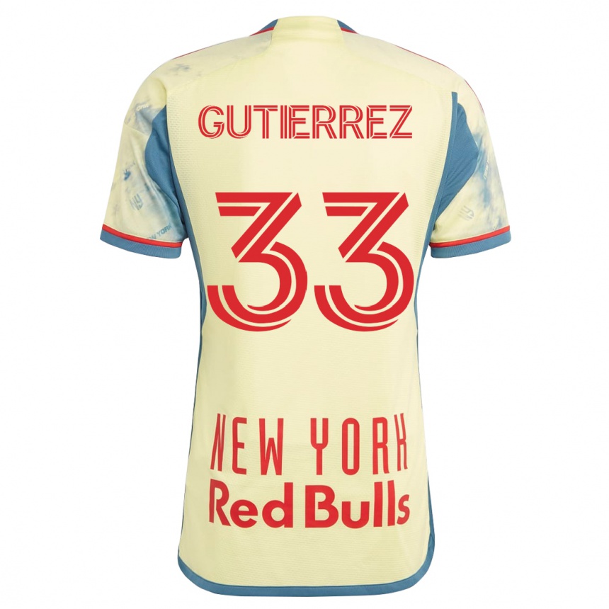 Hombre Fútbol Camiseta Juan Gutierrez #33 Amarillo 1ª Equipación 2023/24 México