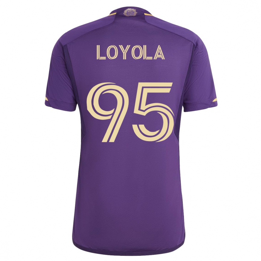Hombre Fútbol Camiseta Favian Loyola #95 Violeta 1ª Equipación 2023/24 México