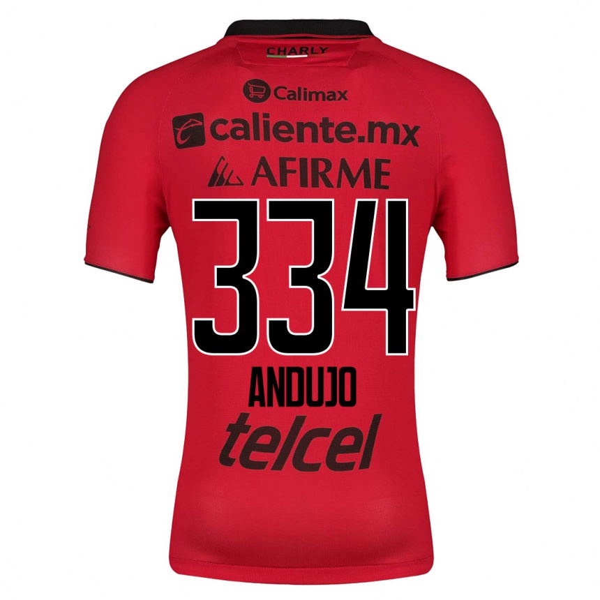 Hombre Fútbol Camiseta Favio Andujo #334 Rojo 1ª Equipación 2023/24 México