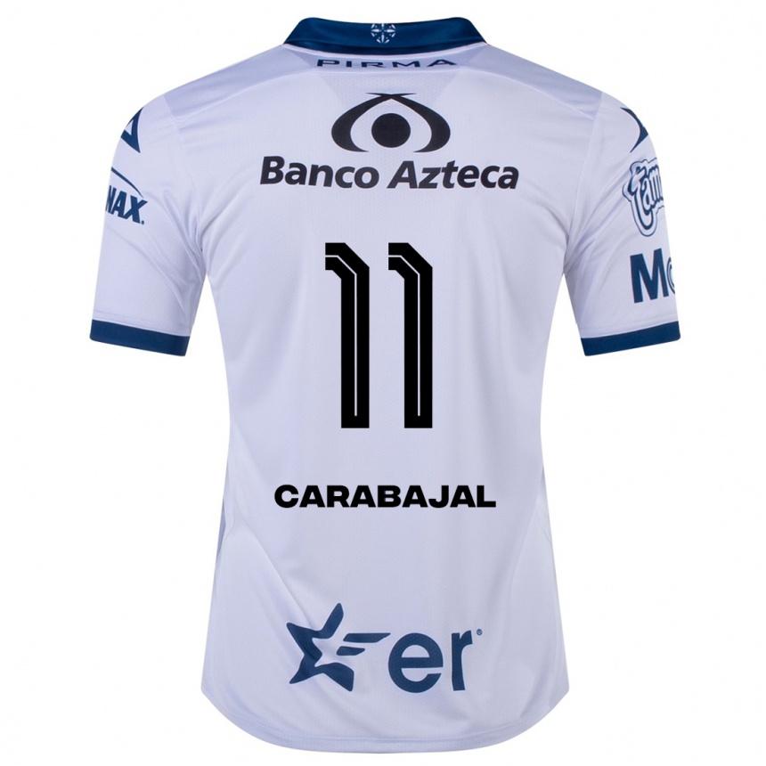 Hombre Fútbol Camiseta Gabriel Carabajal #11 Blanco 1ª Equipación 2023/24 México