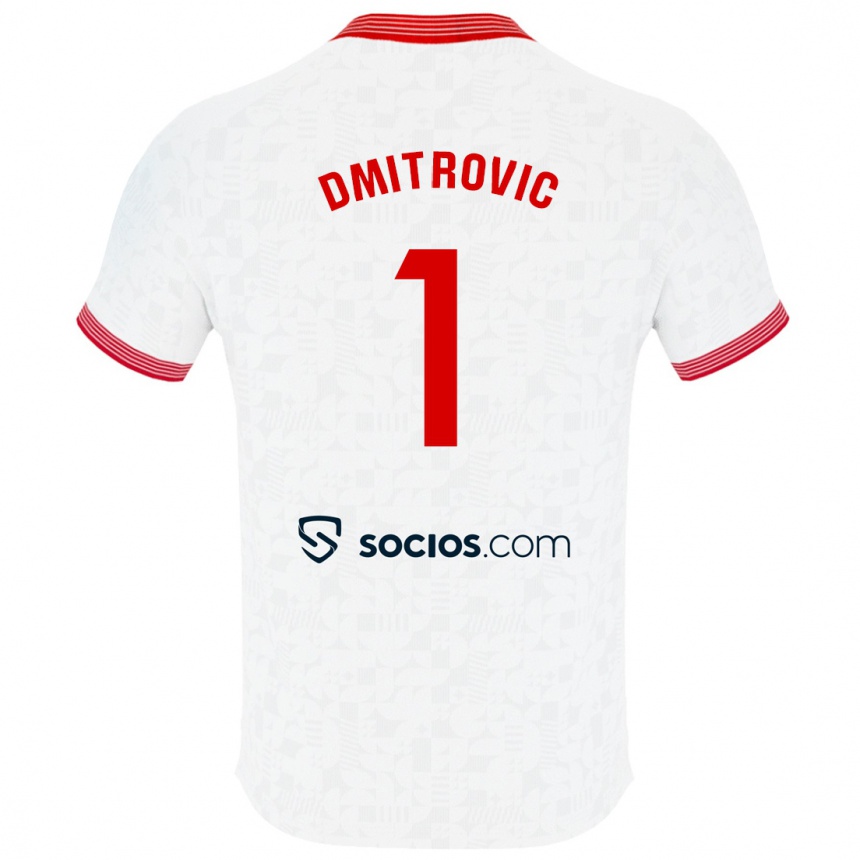 Hombre Fútbol Camiseta Marko Dmitrović #1 Blanco 1ª Equipación 2023/24 México